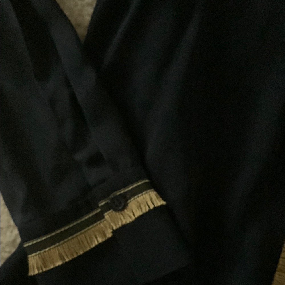 Judith & Charles 100% silk designer Black Blouse with Gold Trim - Picture 4 of 6